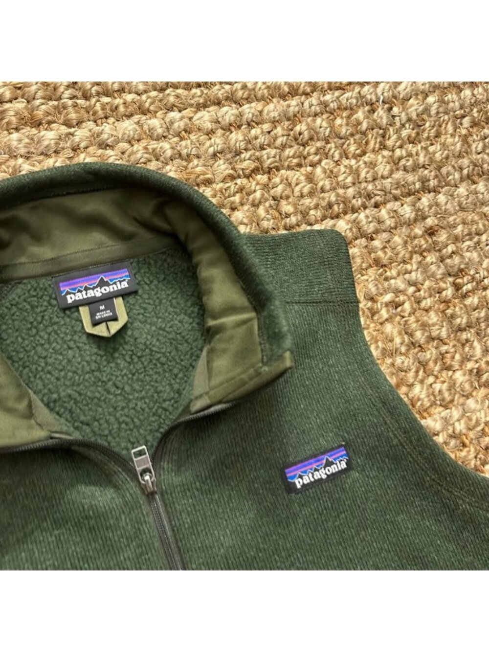 Patagonia Better Sweater Quarter Zip Fleece Jacket Men Medium Green STY2588